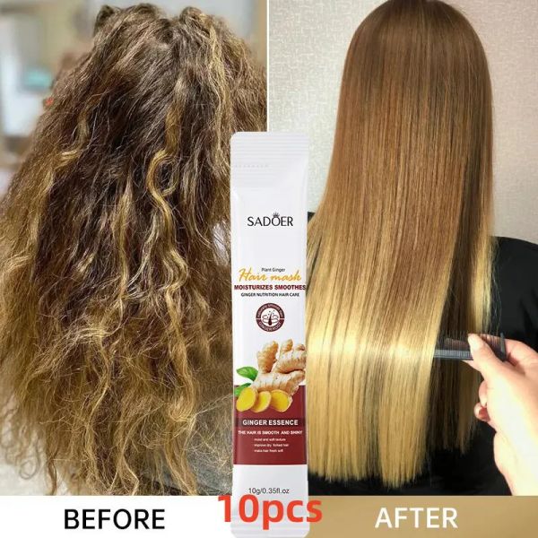 Behandlungen, 10 Stück, magische Keratin-Haarmaske, 5 Sekunden schnell, repariert beschädigtes, krauses Haar, weich, glatt, glänzend, für dauerhafte Haarglättung