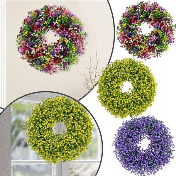 Fiori decorativi Decorazioni natalizie moderne Ghirlanda di stelle colorate per interni Ghirlanda Festival domestico Appeso alla porta bianca