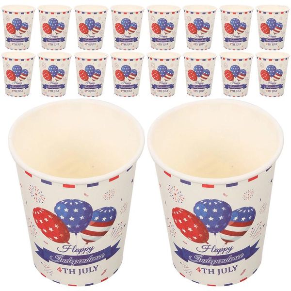 Bicchieri usa e getta Cannucce 48 pezzi Bandiera americana Bicchieri di carta Giorno dell'Indipendenza Decorazioni per bevande per feste Servire Decorare