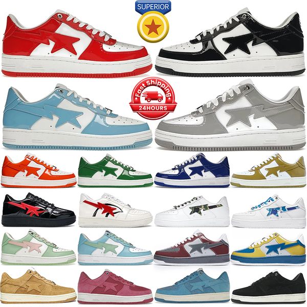 Freizeitschuhe für Herren und Damen, Low-Top, Lackleder, Schwarz, Weiß, Babyblau, Orange, Camo, Grün, Wildleder, Rosa, Cool Grey, Rot, Herren-Turnschuhe