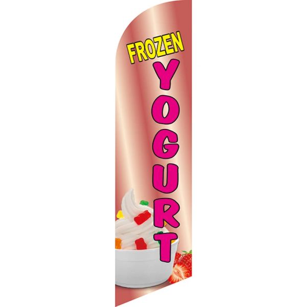 Zubehör Fabrik Direktverkauf Custom Frozen Yogurt 110g gestrickte Polyester-Federflagge einseitig außen