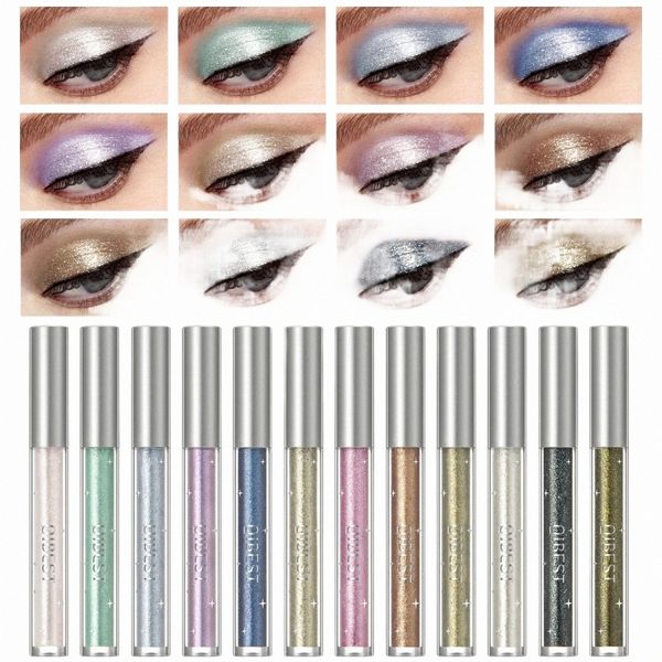 Qibest Liquid Eyeshadow Pearlescent Glitter Lg Lasting Liquid Eyeliner Liegende Seidenraupe Hochglanz Easy Wear Shimmer Eye Makeup Q8PY #