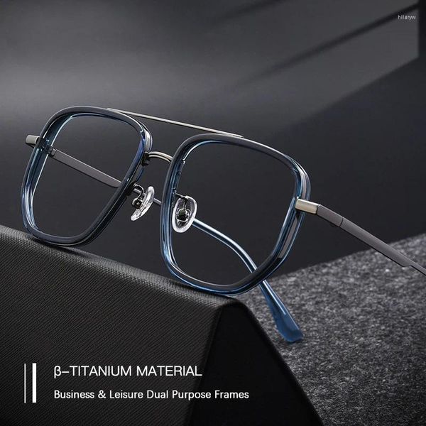 Óculos de sol 2024 óculos de titânio oversize quadro homens luxo quadrado miopia prescrição óptica tr90 óculos feminino masculino ultraleve eyewear