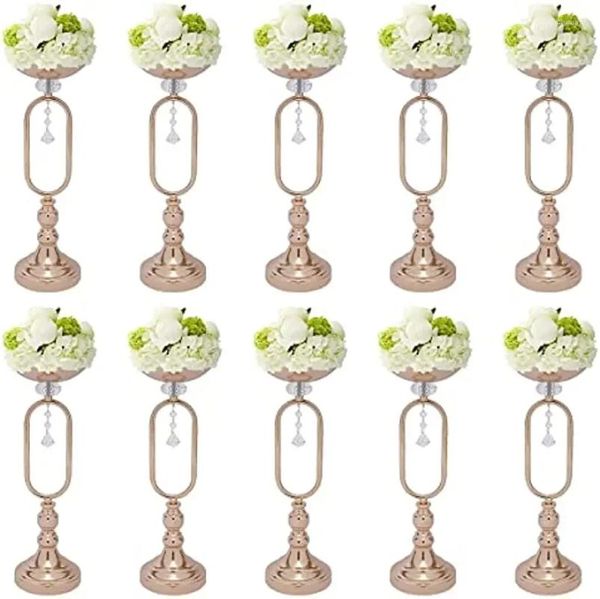 Vasos 10 Pcs Ouro Metal Trompete 17.5 '' Alto Vaso Centerpieces de Casamento para Mesas Suporte de Vela Flor Stand Home