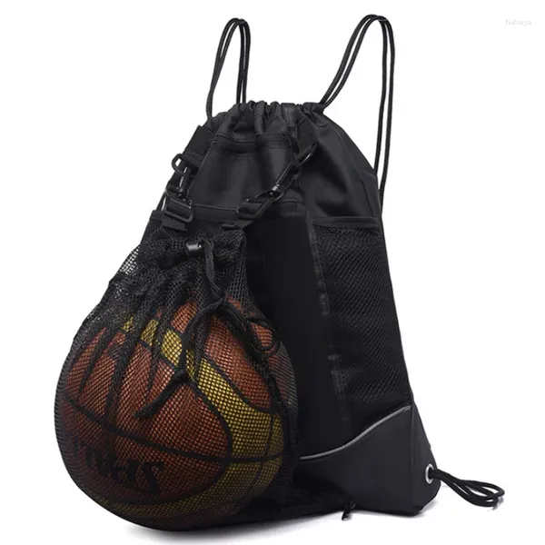 Sırt çantası Portable Drawstring Basketbol örgü çanta futbol futbol voleybol topu depo çantaları açık spor seyahat spor salonu