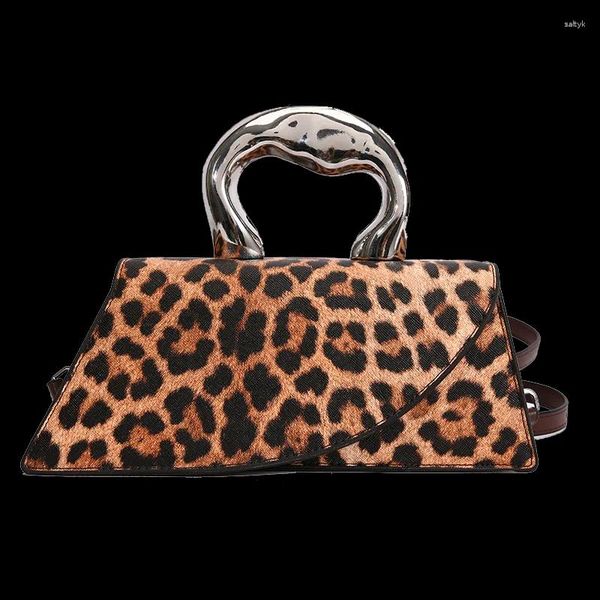Вечерние сумки Поступление 2024 года Ручные женские роскошные дизайнерские сумки с верхней ручкой Модные кошельки и сумки через плечо с леопардовым принтом для женщин