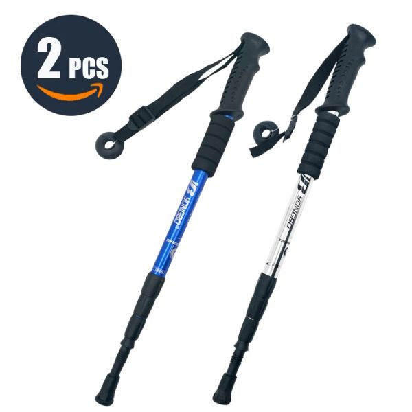 Çubuklar Yürüyen Ayarlanabilir Trekking Pole Anti Şok Ultra Işık Alpinizm Polileri Teleskopik Ultralight Yürüyüş Seyahat Seyahat Stick Stick