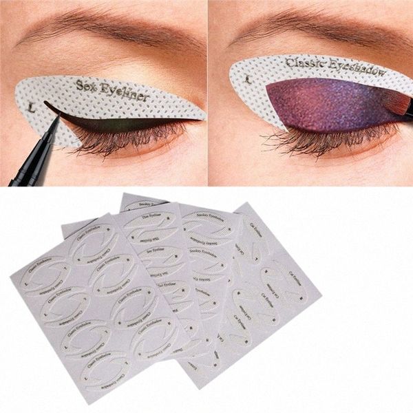 Sopracciglia Ombretto Trucco Template Strumento Trucco occhi Stencil Set Eyeliner Template Strumenti Sha Guida al disegno per lo styling per le donne f8QI #