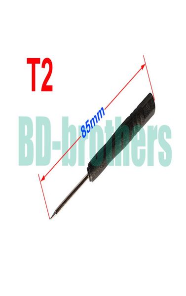 83 mm schwarzer T2-Schraubendreher, Torx-Schraubendreher, offenes Werkzeug für die Reparatur von Festplatten, Leiterplatten, Telefonöffnungen, 1000 Stück, Los8145730