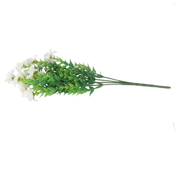 Dekorative Blumen Gänseblümchen künstlich 1 Blumenstrauß 15 Köpfe 36 cm Plastikpflanzen 5 Zweig Süßes Fälschungen für Hochzeit im Außenbereich