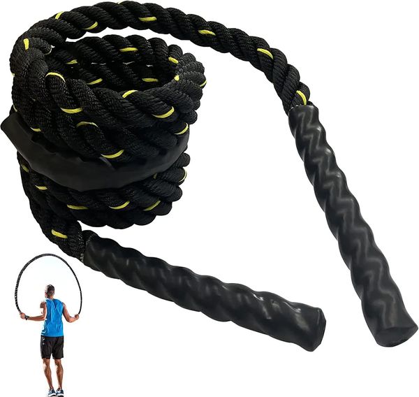 Corda de pular pesada para treinamento fitness, corda de pular de batalha crossfit, melhorar a força, academia, exercício, equipamento de perda de peso 240319