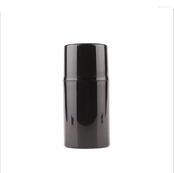 Bottiglie di stoccaggio Flacone airless in plastica nera da 50 ml con coperchio della pompa per lozione/crema/emulsione/fondotinta/siero Imballaggio per la cura della pelle