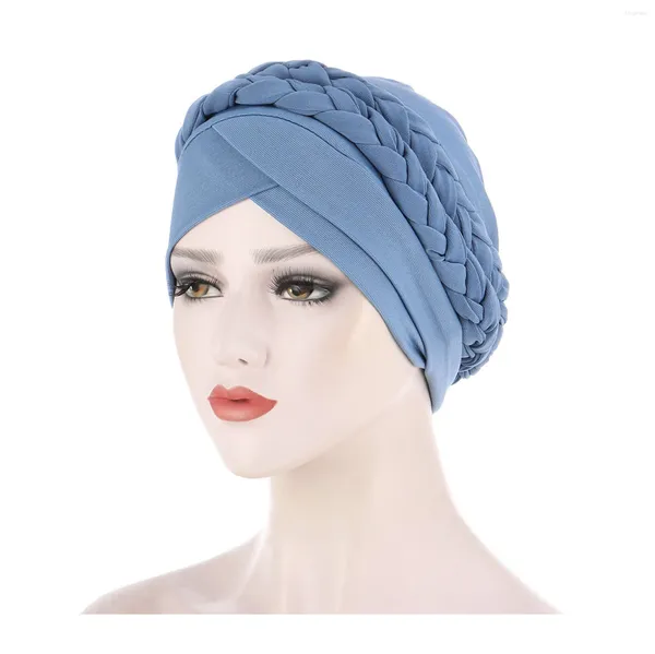 Abbigliamento etnico Cappello da donna Berretto Musulmano Treccia Sciarpa Turbante Copertura avvolgente Ramadan Perdita di capelli Copricapo islamico Moda araba