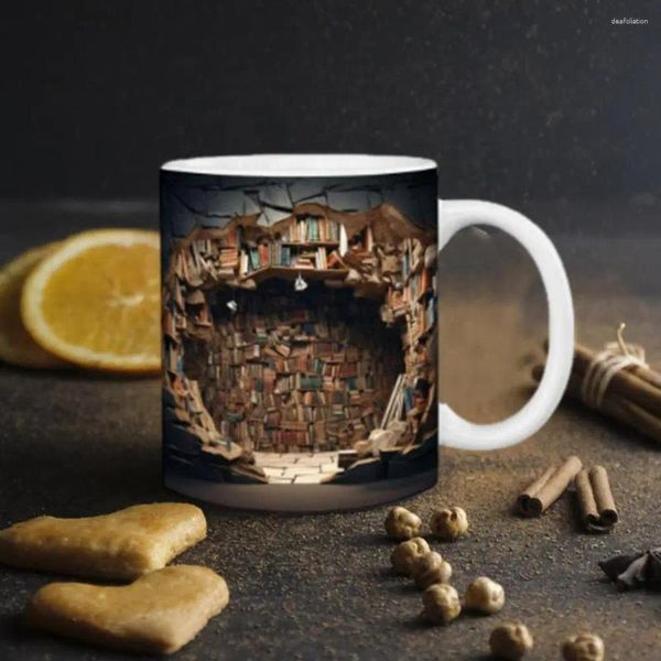 Tazze Tazza da bere Novità Amante dei libri Tazza Scaffale da caffè in ceramica per gli amanti Scaffale da biblioteca unico con