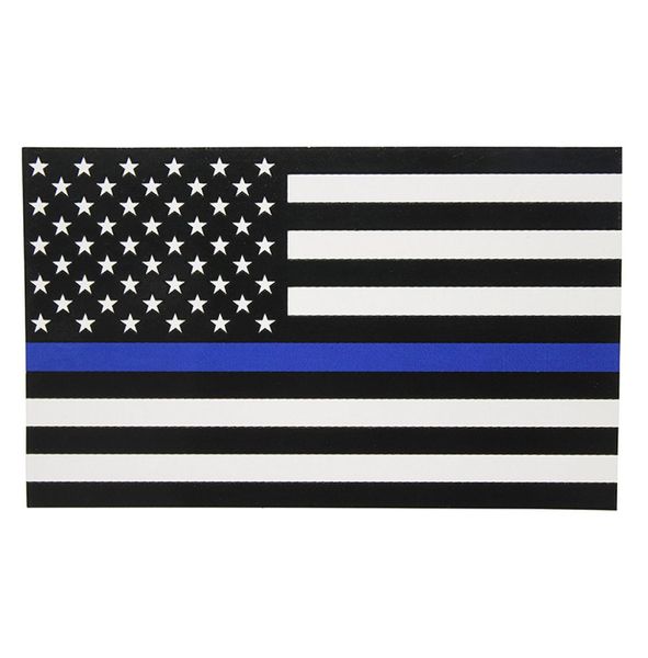 Rechteckiger Autoaufkleber „Blue Lives Matter Police USA American Thin Blue Line Flag“ New3809380