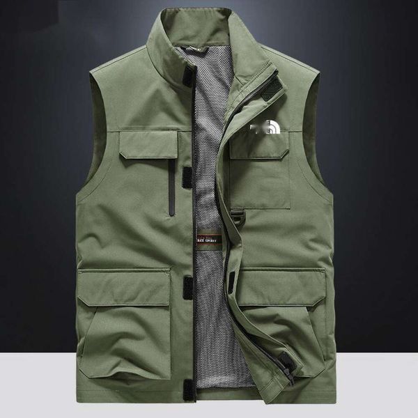 North Vest Face Designer Gilet da uomo di qualità originale Primavera Autunno Nuovo Gilet da pesca per fotografia all'aperto Tasche multiple