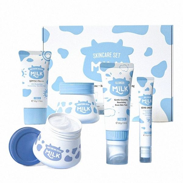 5 teile/satz LAIKOU Milch Hautpflege Sets Sonnencreme Gesichtsreiniger Gesicht Whitening Cremes Augencreme Feuchtigkeitsspendende Gesichtspflege Kit y2jc #