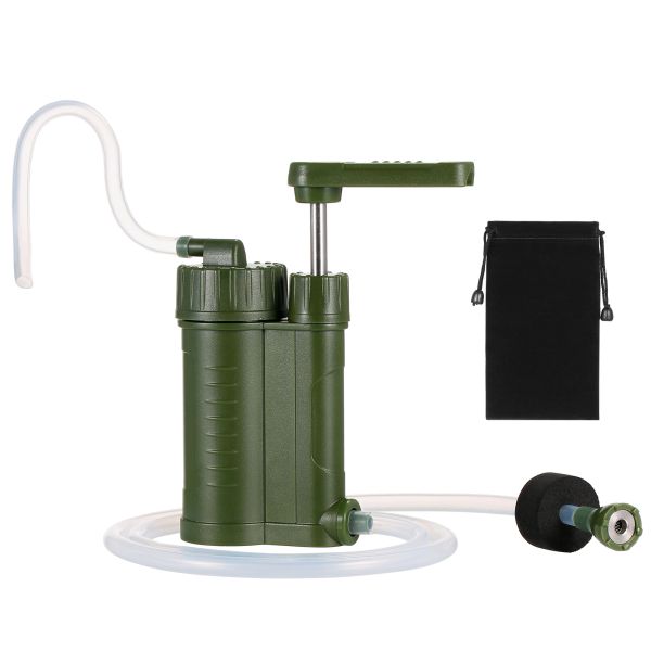Sistema di filtraggio dell'acqua per esterni di sopravvivenza Depuratore d'acqua Portata veloce 200-400 ml/min Filtro dell'acqua per campeggio Escursionismo Pesca d'emergenza