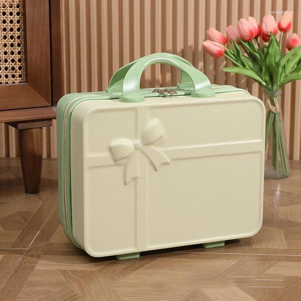 Valigie Mini bagagli Organizzatore da viaggio con colori a contrasto Custodie per cosmetici da 14 pollici Valigia portatile Custodia per trucco per caramelle