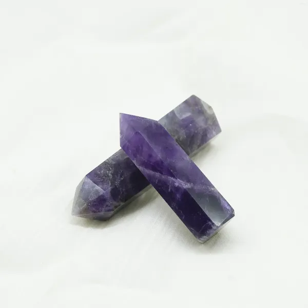 Dekorative Figuren, natürliche Energie, Amethyst-Kristall, Punktprisma, Kunsthandwerk, Stein, Quarzturm, Mineralstab, Heimdekoration, sechseckiges Chakra