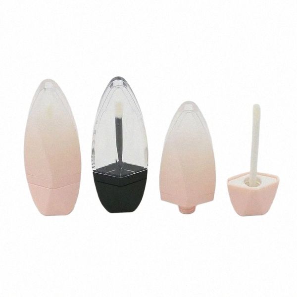 7ml Recarregáveis ​​Lip Gloss Ctainers Creative Leaf Shape Black Pink Lid Cosmetic Packaging Plastic Lipgloss Vazio Frascos de Amostra i5OV #