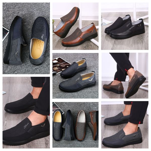 GAI comode scarpe da uomo scarpe nere punta tonda festa banchetti all'aperto vestito da uomo business designer tacco scarpa EUR 38-50 softs