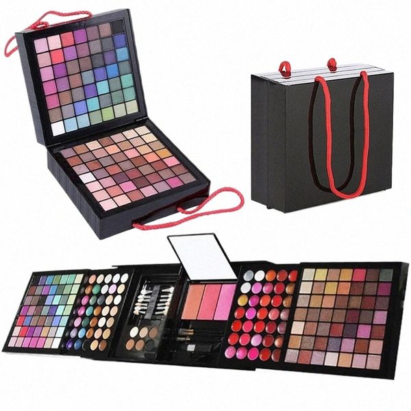 177 Color Eyeshadow Palette Blush Lip Gloss Ccealer Kit Beauty Makeup Set All-in-One Kit de maquiagem com aplicadores de espelho 76BX #