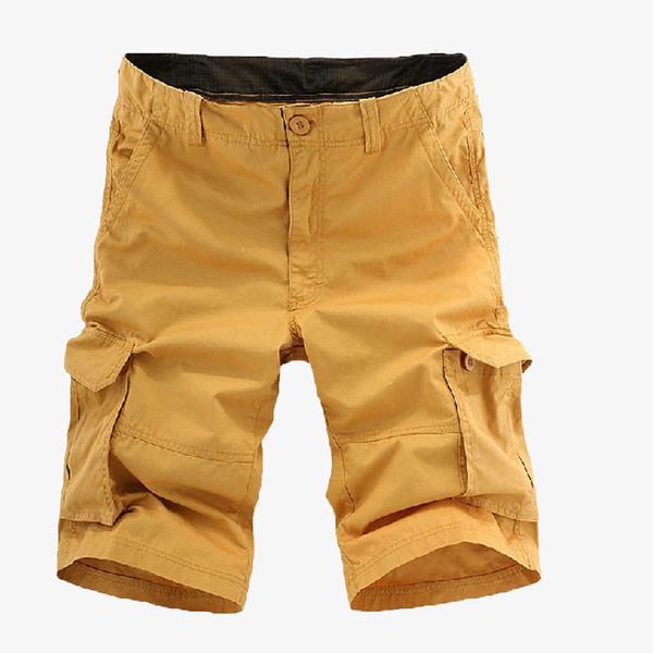 Shorts de trabalho para homens 2023 verão nova tendência solta perna reta oversized casual esportes multi bolso capris