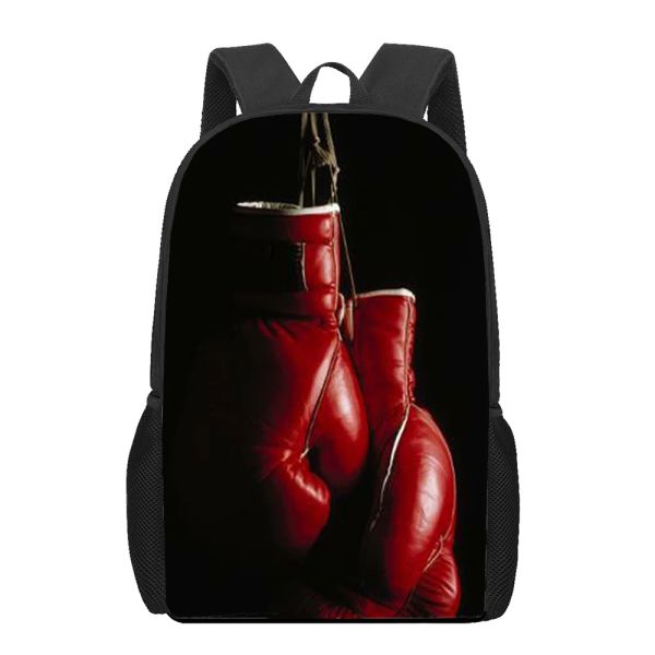 Mochila luvas de boxe estilo legal impressão 3d saco escolar para adolescentes meninos meninas mochila crianças sacos de livro viagem casual mochila sacos para portátil