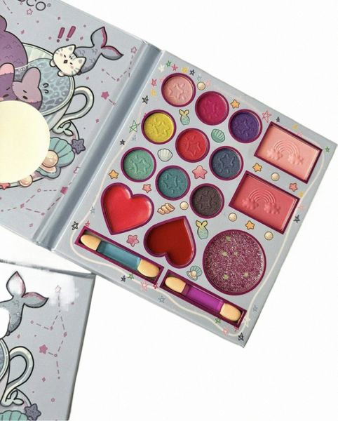Igoodco 14 colori Beauty Fish Cat Eyeshadow Palette con pennello Matte Pearl Glitter Makeup Lip Gloss Blush Cosmetici coreani carini S3it #