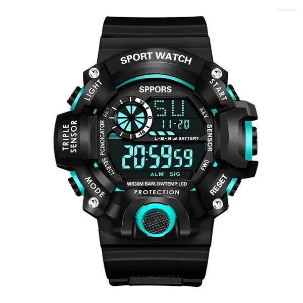 Relógios de pulso 2024 LED Digital Watch Men Sport Relógios Fitness Eletrônico Multifuncional Militar Esportes Relógio Crianças Presentes