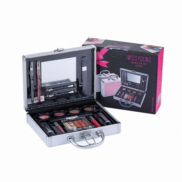 Miss Young Make Up Sets Косметика Полный набор теней для век Губная помада Матовый пигмент для блеска для губ Тушь для ресниц Набор для макияжа для девочек R26p #