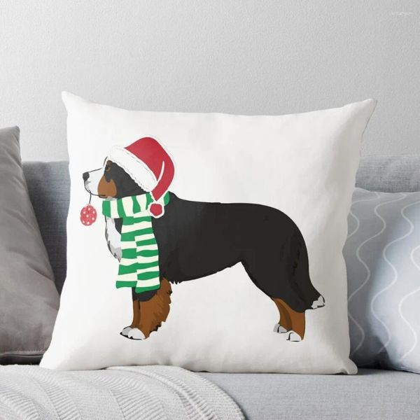 Travesseiro Bernese Mountain Dog - Feriado de Natal Capa bordada para casa Anime Girl