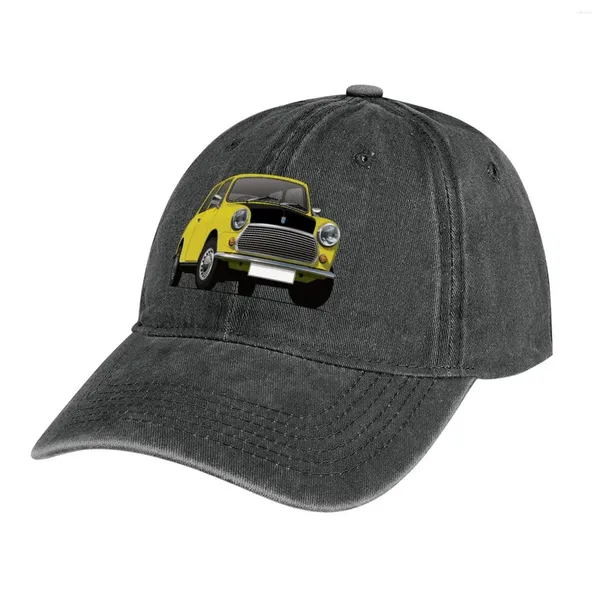 Berets Amarelo Austin Morris Mini com Bonnet Preto - Feijão Chapéu de Cowboy Cavalo Bola Selvagem Anime Golf Cap Mulher Homens