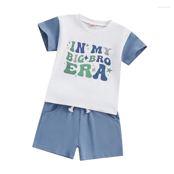 Giyim Setleri Bebek yürümeye başlayan çocuk erkek bebek yaz kıyafeti benim çağımda kısa kollu tişört ve şort seti sevimli 2 adet kıyafet