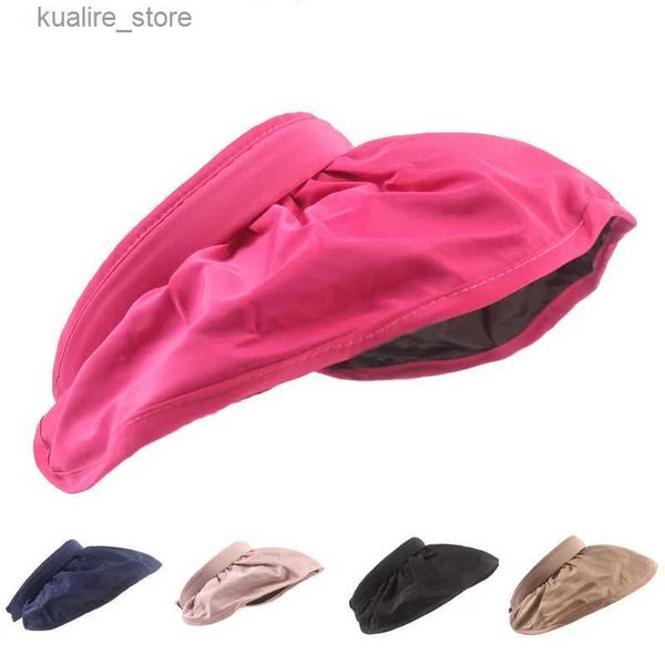 Cappelli a tesa larga Cappelli a secchiello Nuovo stile Protezione solare per donna Uomo Rosa rossa Visiera parasole con tesa larga Casual Solid Beach Outdoor Cappello da giardino L240322