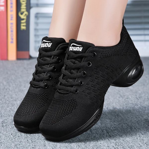 Schuhe Tanzschuhe für Frauen atmungsaktive große Größe 41 Jazz Dance Schuhe Sport Sneaker Leichte schwarze Damen Ballsaal Tanzschuhe