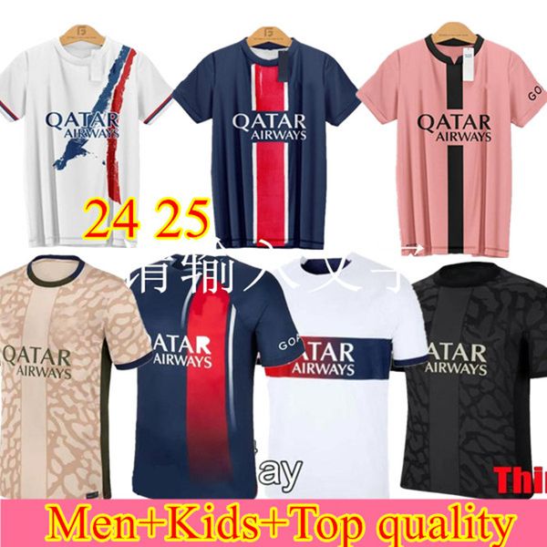 24 25 Fußballtrikots SPIELER PSGES MBAPPE Fußballtrikot HAKIMI SERGIO RAMOS M.ASENSION 2024 Maillots Fußballtrikots Paris Männer Kinder Kit Sets Hemduniformen