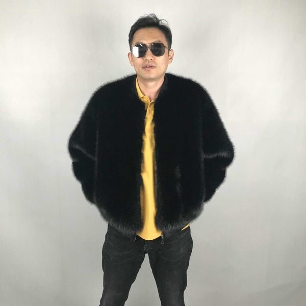 На заказ новейший дизайн, теплое винтажное холодное пальто из шерпа с нашивкой из искусственного лисьего меха, мужская зимняя теплая куртка