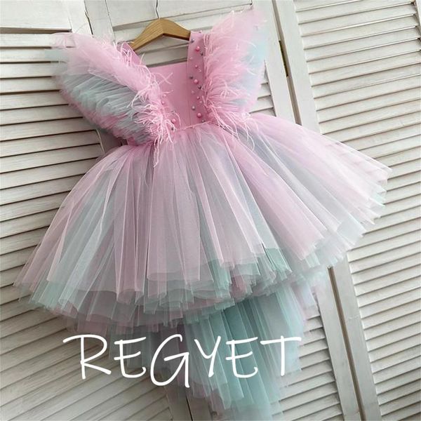 Mädchen Kleider Sommer Blume Puffy Baby Kleid Nette Mädchen Prinzessin Kind Hochzeit Party Kinder Kurz