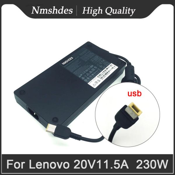 Adaptador nmshdes 230w 20v 11.5a adaptador ac adl230sdc3a sa10r16888 02dl142 para lenovo thinkpad ponta quadrada carregador cabo de alimentação