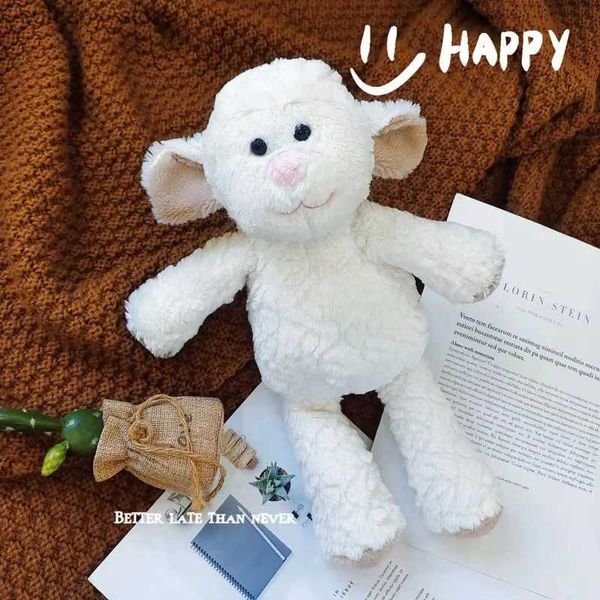 Animais de pelúcia de pelúcia 35cm macio ovelha plushies boneca kawaii urso brinquedos de pelúcia liflike cabra adorável urso brinquedo de pelúcia acompanhar presente para crianças whosas l240320