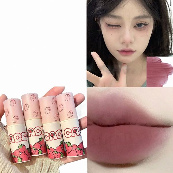 6 Cor Marrom Rosa Lip Glaze Matte Batom Líquido Bonito Morango À Prova D 'Água Veet Nude Red Lip Mud Cheek Rouge Tint Cosméticos t1Es #