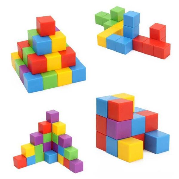 Nidificazione Impilabile Ordinamento giocattoli Montessori Magic Block Puzzle Toy Spazio Logico Gioco di formazione Arcobaleno Matematica Educazione 24323