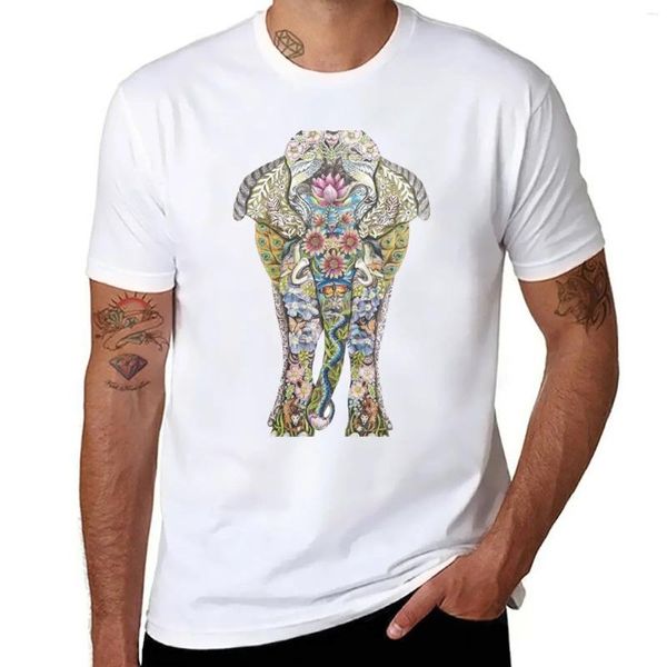 Canotte da uomo T-shirt con elefante decorato Abiti vintage Anime Cotone