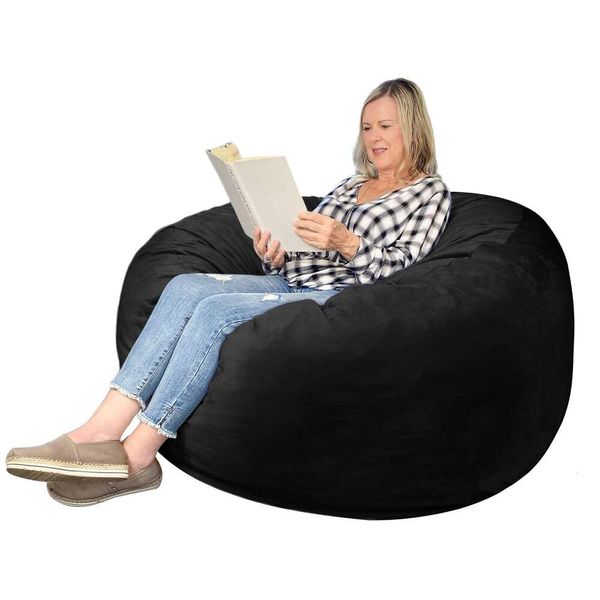 EDUJIN 3 (91,4 см) с наполнителем из пены с эффектом памяти, стул для взрослых, мягкая голландская ткань Veet, диван-мешок для гостиной -3 фута (около 1,8 метра), черный