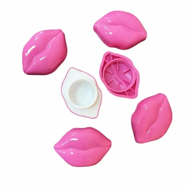 Einzigartige 10g Creme Jar Rot Rosa Big Mouth Lippenstift Ctainer Lip Shaped Lip Jelly Fall Kosmetische Gesichtscreme Jar 25 stücke O4OZ #