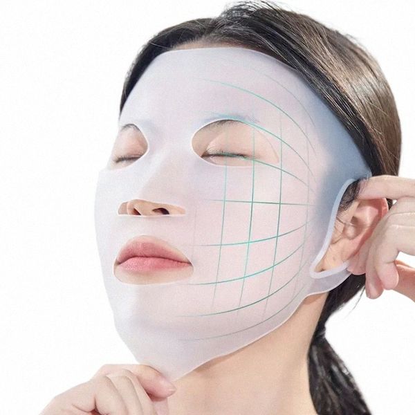 3D Silice Maschera per il viso Strumento per la cura della pelle delle donne Appeso per l'orecchio Maschera per il viso Gel Copriletto riutilizzabile Sollevamento Antirughe Rassodante Strumenti fissi per l'orecchio 78LX #