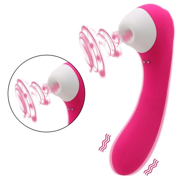 Vibratori per dildo Lingua che succhia vibratore Punto G Massaggio capezzolo Ventosa Giocattoli sessuali per donne Clitoride Stimolatore vaginale Orale 240312