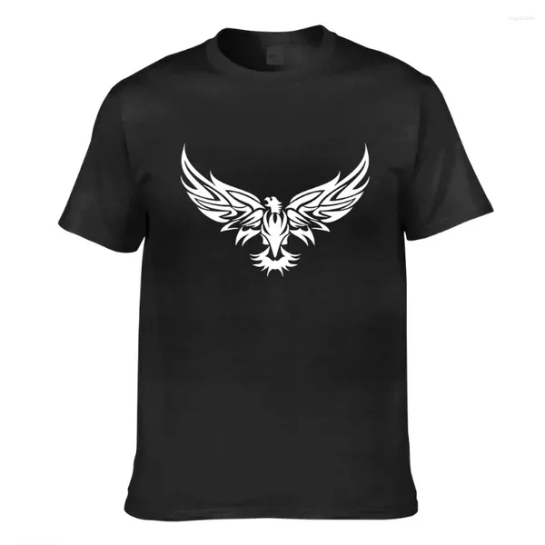 Homens camisetas Pássaro Tribal Tatuagem Logo-1 Impresso Verão Homens Camisa Mulheres Moda Tops Tees Feminino Casual Camisetas